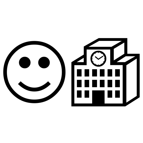 🙂🏫 Emoji Domain black and white Symbola rendering